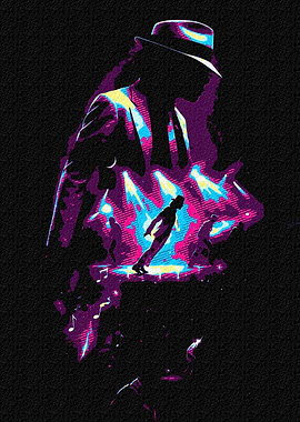 Michael Jackson Silhouette Neon Art