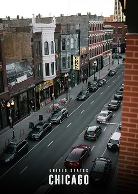 Chicago street view from above