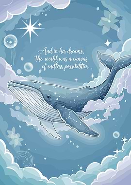 Dreamy Whale in the Sky