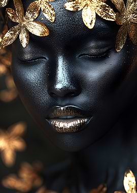 Golden Flowers on Black Skin