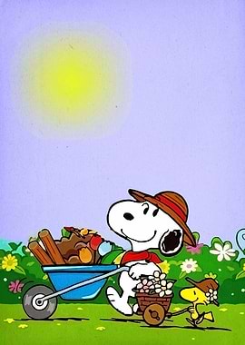 Snoopy and Woodstock Gardening