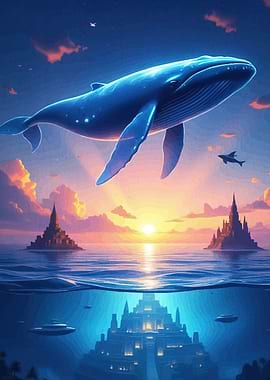 Flying Whale Atlantis Sunset
