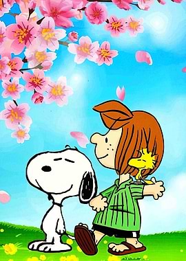 Snoopy, Peppermint Patty, and Woodstock