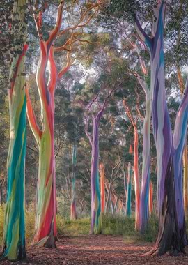 Eucalyptus Trees in Forest