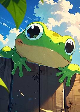 Cartoon Frog Fence