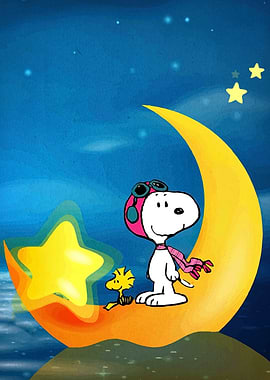 Snoopy and Woodstock on the Moon