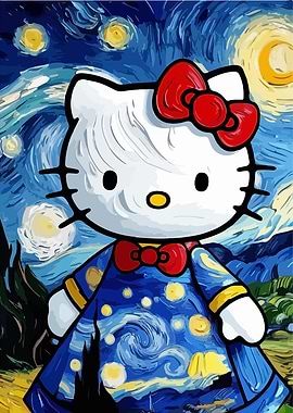 Hello Kitty Starry Night Parody