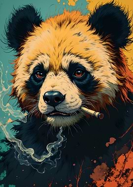 Smoking Panda Portrait