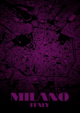 Milan, Italy City Map Art