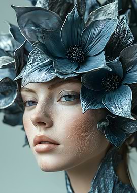 Woman with Floral Headpiece Portrait