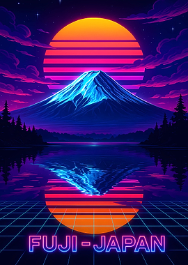Mount Fuji Retro Japan