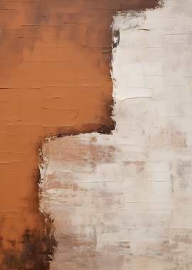 Abstract Brown and White Painting
