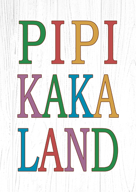 Funny Bathroom Poster – PIPIKAKALAND – German Toilet Wall Art