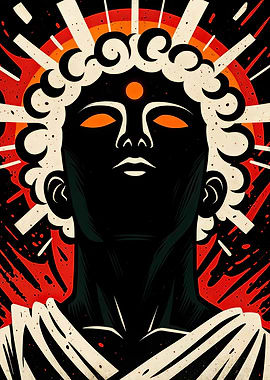 Modern Buddha Graphic Art Poster