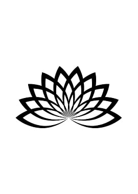 Black and White Lotus Flower Design