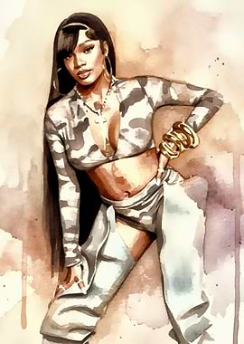 Watercolor Portrait of a Rapper