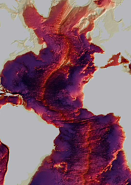 Atlantic Ridge topographic map