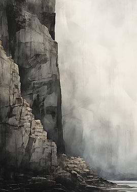 Misty Cliffs Landscape