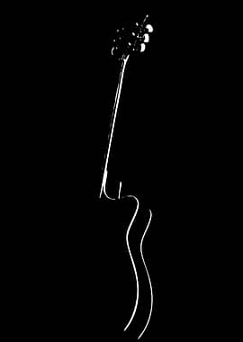 Guitar Silhouette on Black Background