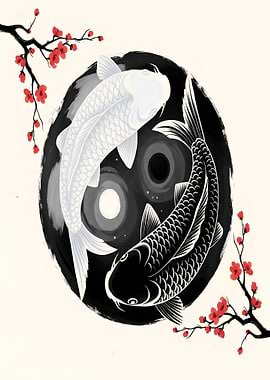 Yin Yang Koi Fish Art