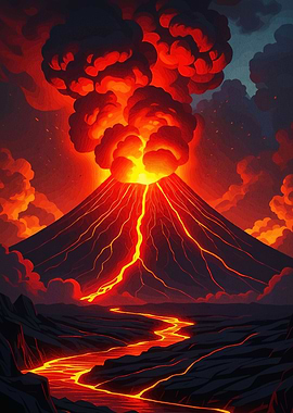 Volcanic Eruption Landscape