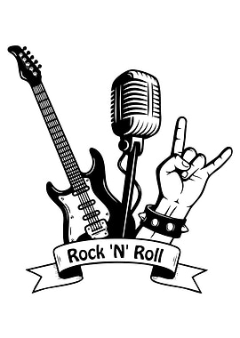 Rock 'N' Roll Music Illustration