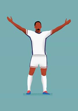 England Soccer Player Celebration Illustration