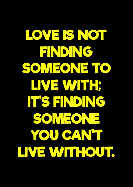 Love Quote on Black Background