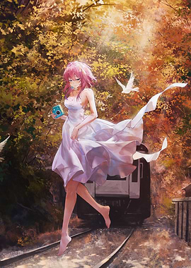 Girl on Train Tracks