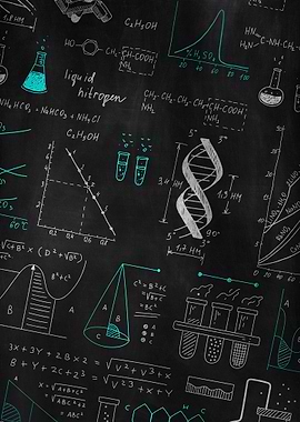 Science and Math Chalkboard Background