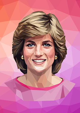 Princess Diana Polygonal Portrait