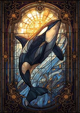 Orca Stained Glass