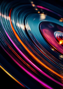 Abstract Circular Lines with Vibrant Colors