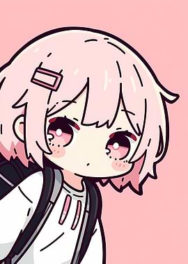 Cute Anime Girl with Pink Hair