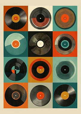 Retro Vinyl Record Art Print