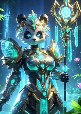 Panda Warrior Crystal Staff