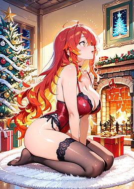 Anime Girl Christmas Lingerie