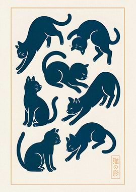 Cats in Various Poses