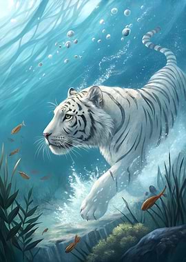 White Tiger Underwater