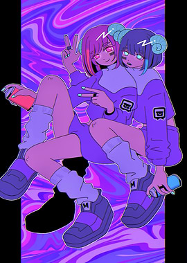 Anime Girls with Spray Cans