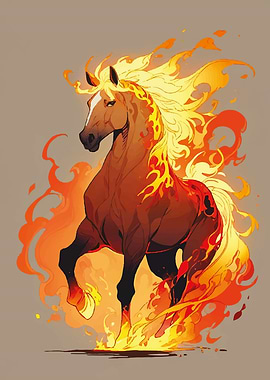 Fiery Horse Digital Art