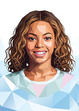 Beyonce Knowles Polygon Portrait