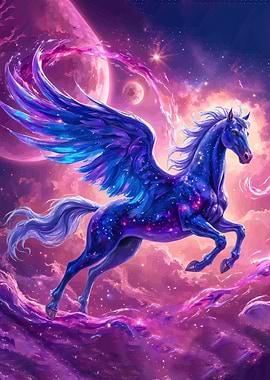 Celestial Pegasus Cosmic Flight