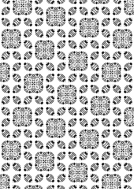 Four Leaf And Modular Geometric Grid Pattern