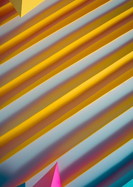 Abstract Yellow and Blue Geometric Pattern