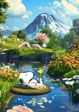 Snoopy and Woodstock in Nature