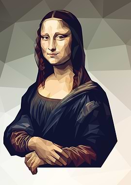 Mona Lisa Low Poly Portrait