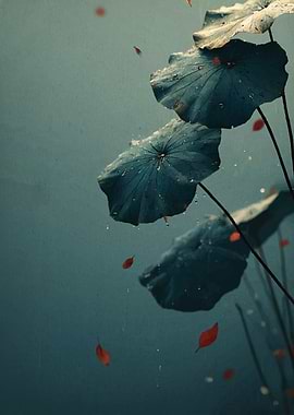 Lotus Leaves and Falling Leaves