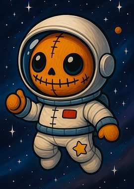 Pumpkin Astronaut in Space