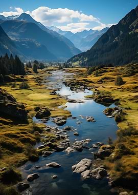 Mountain River Landscape